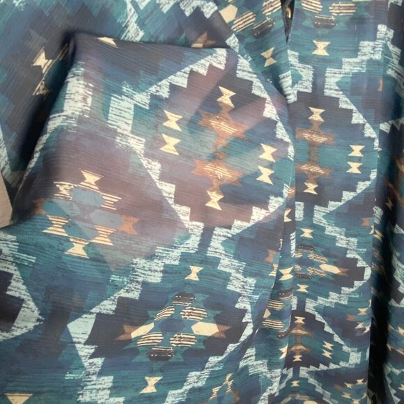 Double D Ranch Aztec Poncho/ L/XL - Picture 7 of 12